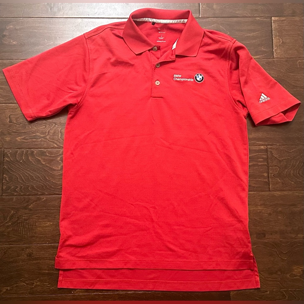 Men’s Adidas Golf BMW Championship Red Performance Polo Shirt- Size Small